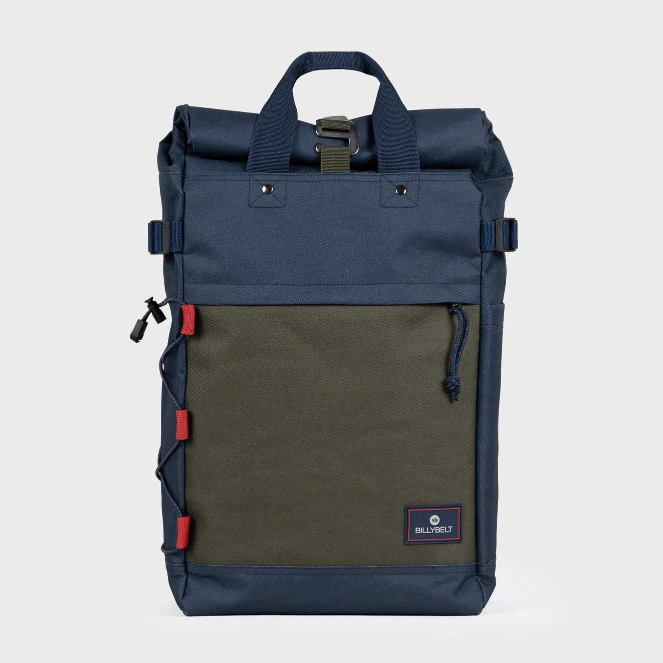 Rolltop Rucksack Marineblau und Khaki