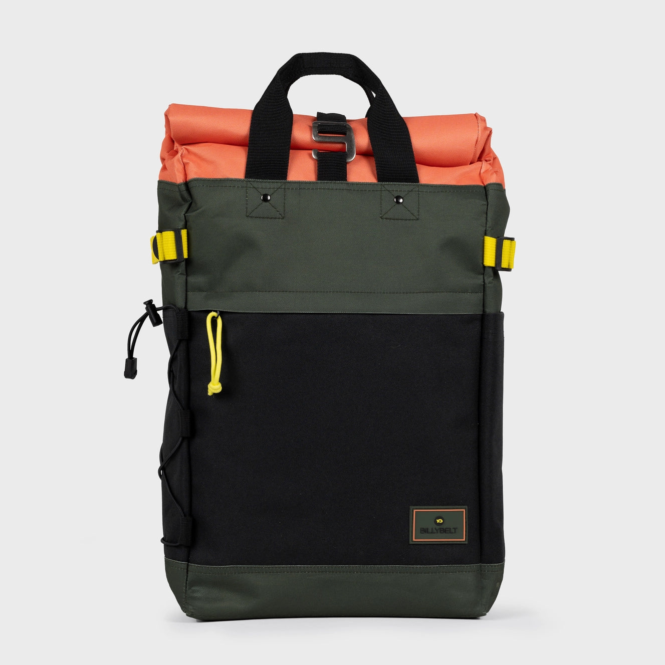 Rolltop Rucksack Khaki und Orange