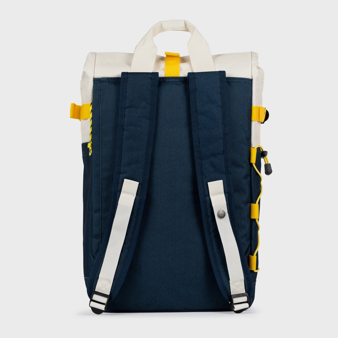 Rolltop Rucksack Elfenbein und Marineblau